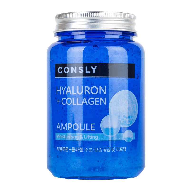 CONSLY Сыворотка многофункциональная укрепляющая ампульная с гиалуроновой кислотой и коллагеном 250 мл, фото 5