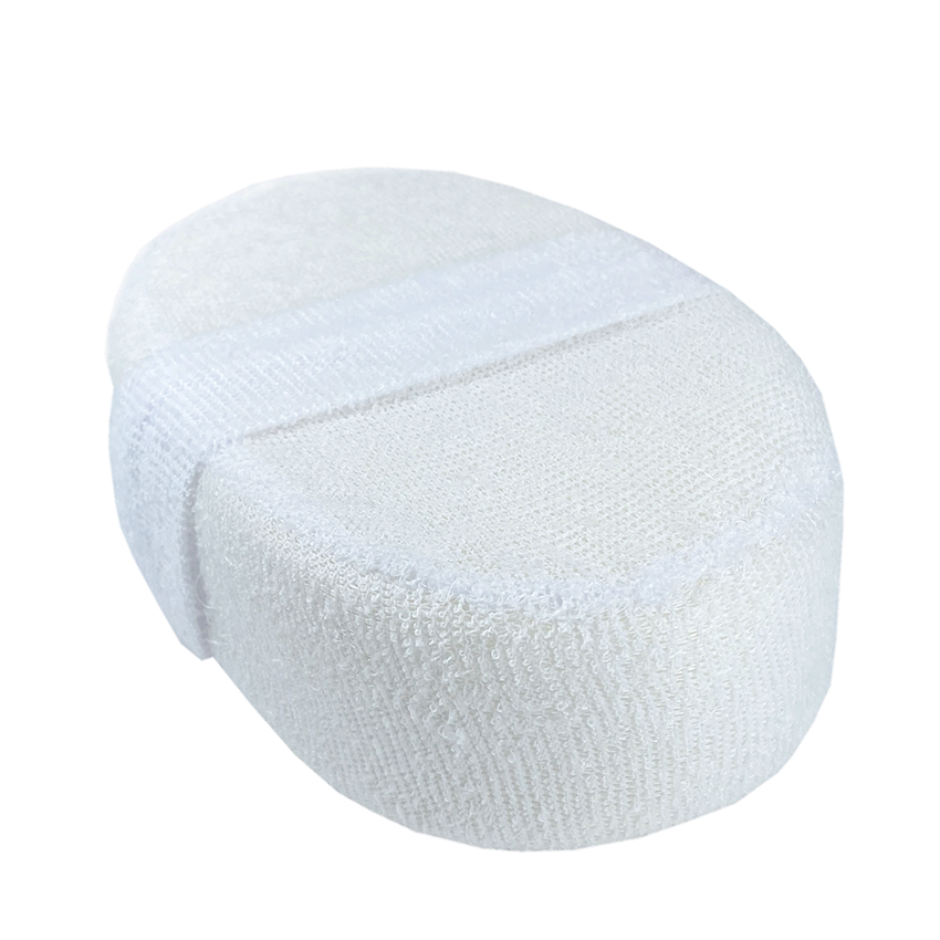 DEWAL BEAUTY Мочалка для тела, овальная, натуральный цвет, лен + хлопок, 15 х 11 х 5,5 см, фото 2