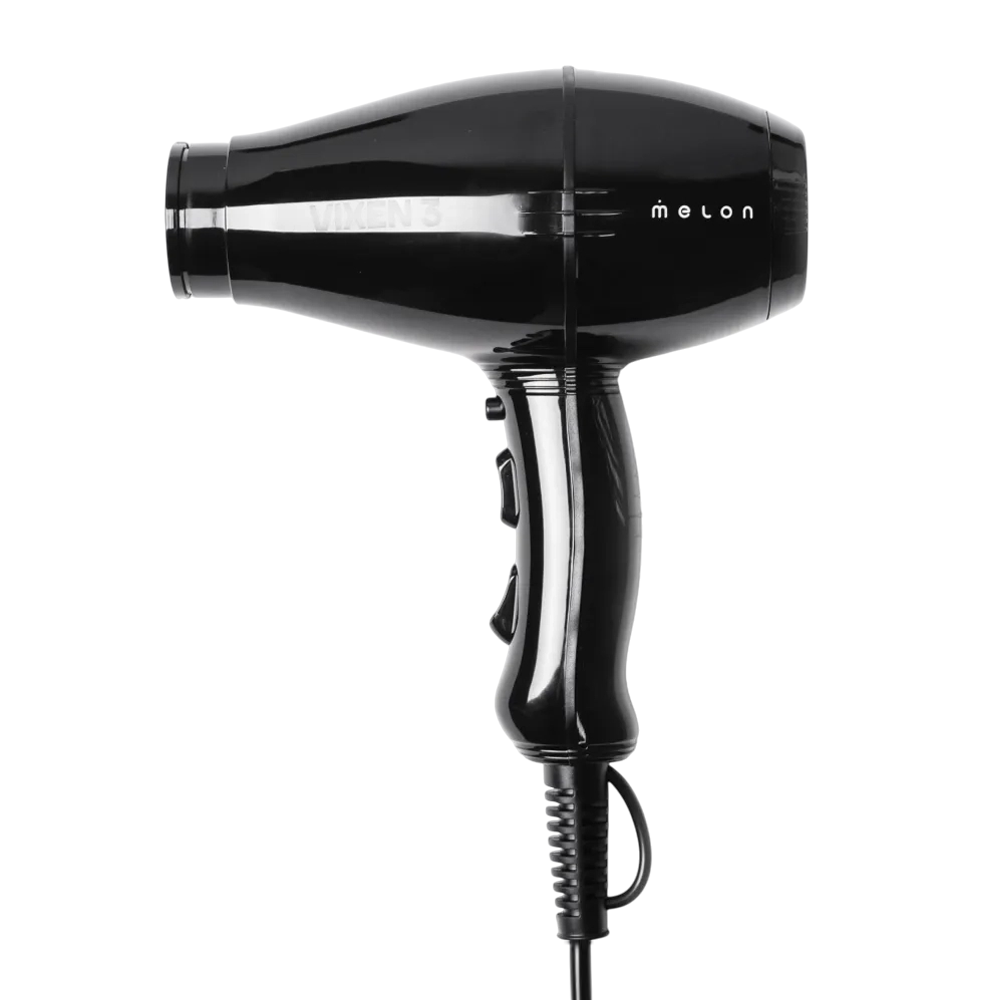 MELON PRO Фен профессиональный для волос VIXEN3 Компакт, черный, 2 насадки-концентратора + диффузор 2200W, фото 1