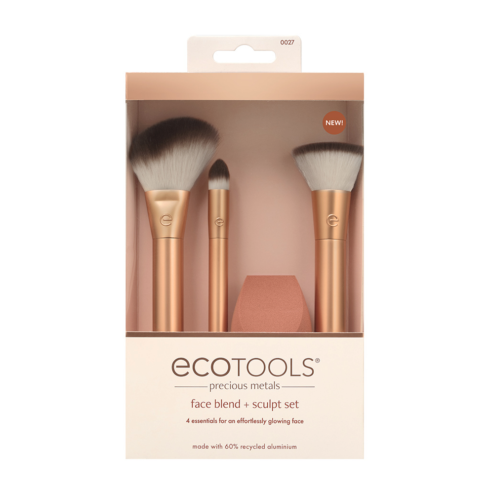 ECOTOOLS Набор кистей и спонж для макияжа / Precious Metals Face Blend + Sculpt Set, фото 1