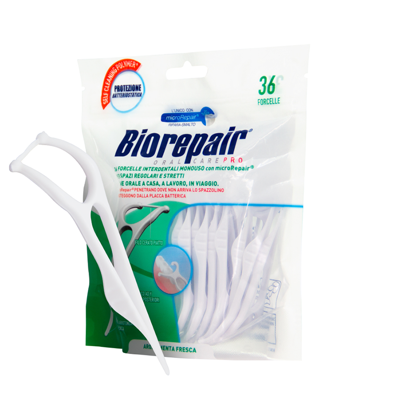 BIOREPAIR Нити межзубные одноразовые с держателем / Forcelle Interdentale Monouso 36 шт, фото 1