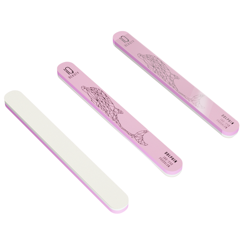 IQ BEAUTY Пилка-шлифовщик для нормальных и поврежденных ногтей Dolphin 180/240 Prosalon Умный Дельфин, фото 2