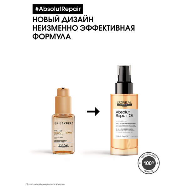 L'OREAL PROFESSIONNEL Масло / ABSOLUT REPAIR Oil 10-in-1 90 мл, фото 5