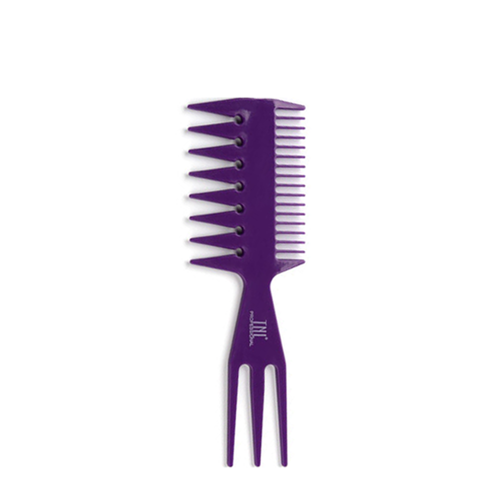 TNL Professional Расческа TNL для мелирования комбинированная, двухсторонняя фиолетовая 152 мм, фото 1