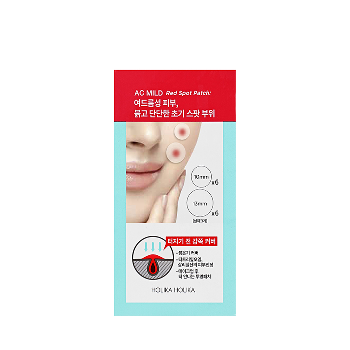 HOLIKA HOLIKA Патчи от прыщей для лица / Skin & AC Mild Red Spot Patch 1 г х 12 шт, фото 1