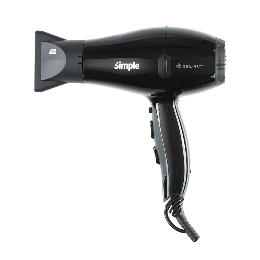 DEWAL PROFESSIONAL Фен Simple черный, ионизация, 2 насадки, 2000 Вт, фото 1