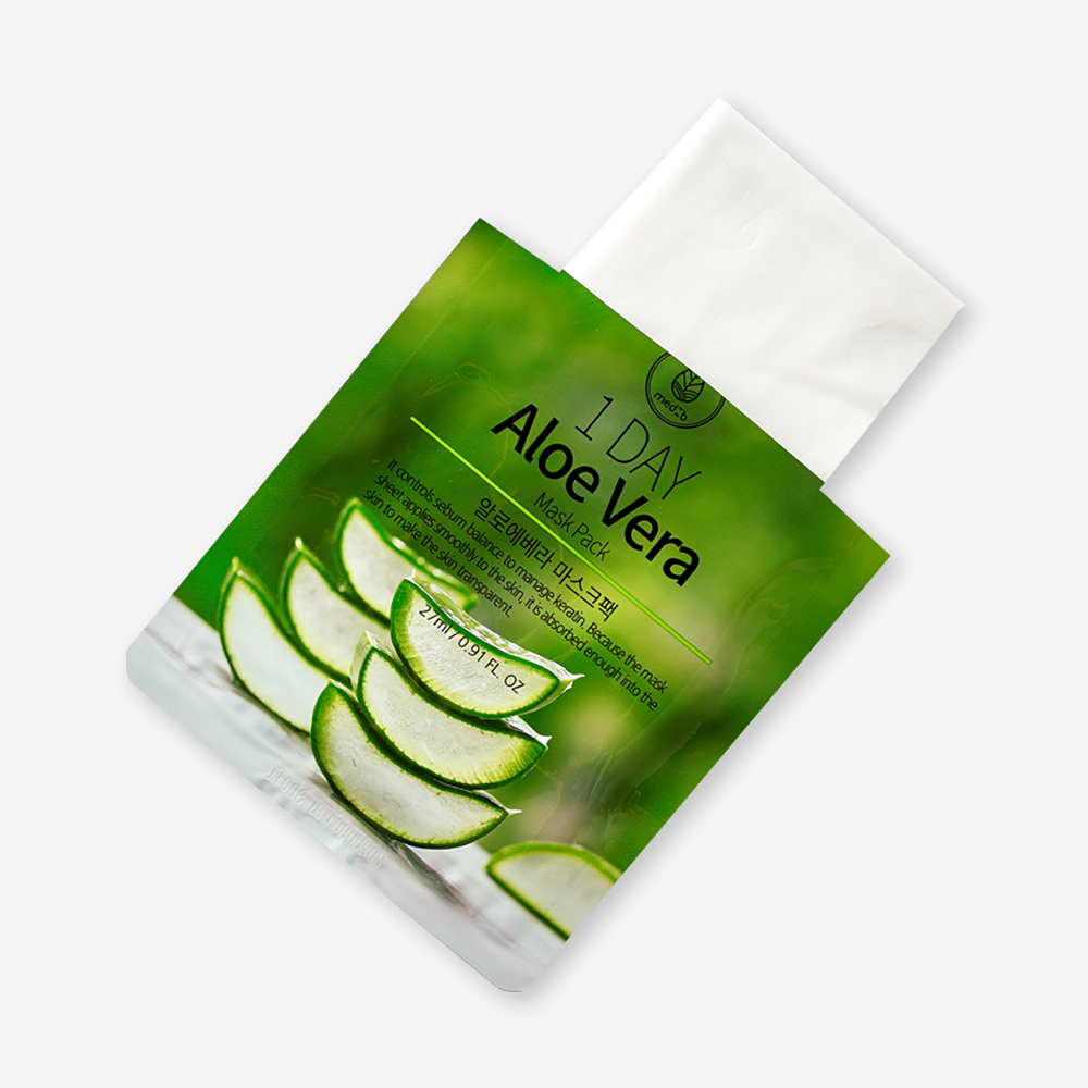 MED:B Маска тканевая с экстрактом алоэ вера / Med B 1 Day Aloe Vera Mask Pack 27 мл, фото 2