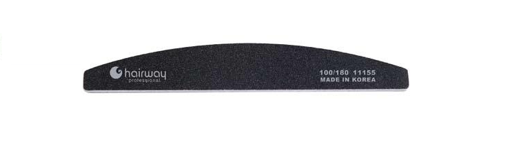 HAIRWAY Пилка широкая полукруглая черная 100/180, фото 1
