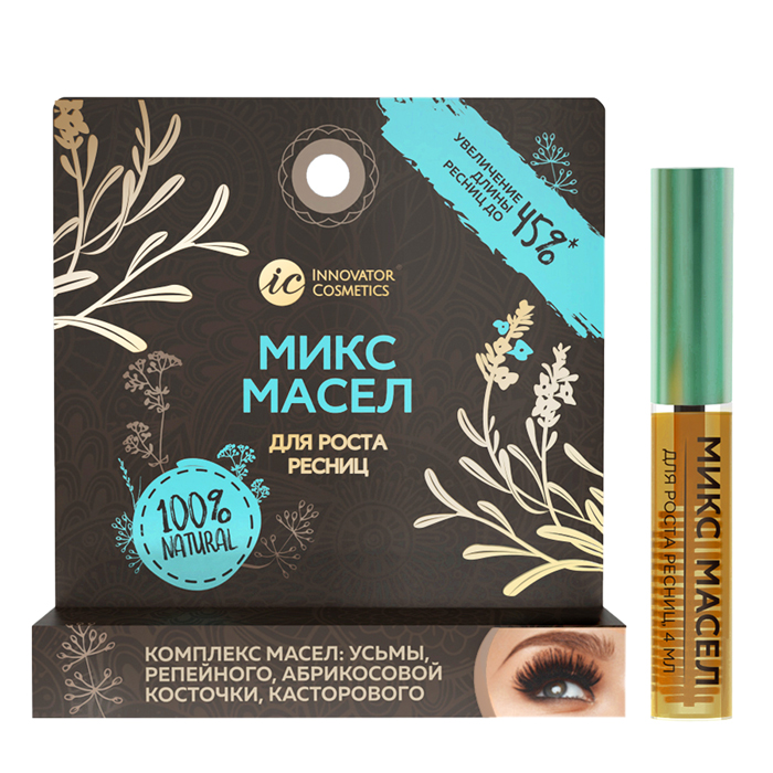 INNOVATOR COSMETICS Комплекс масел для роста ресниц (усьмы, репейного, абрикосовой косточки, касторового) 4 мл, фото 1