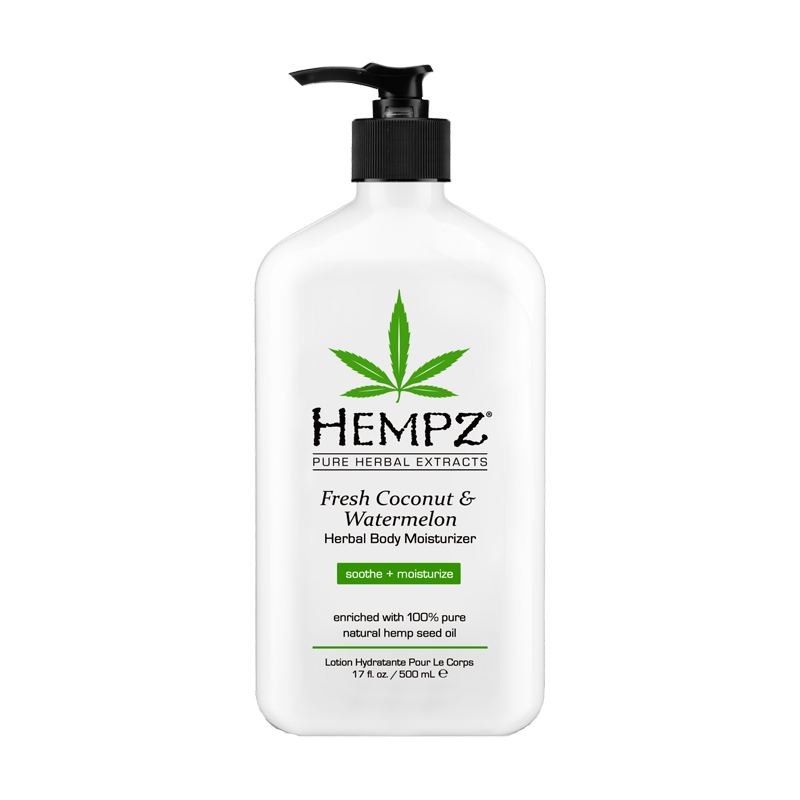 HEMPZ Молочко увлажняющее для тела, кокос и арбуз / Fresh Coconut & Watermelon Herbal Moisturizer 500 мл, фото 1
