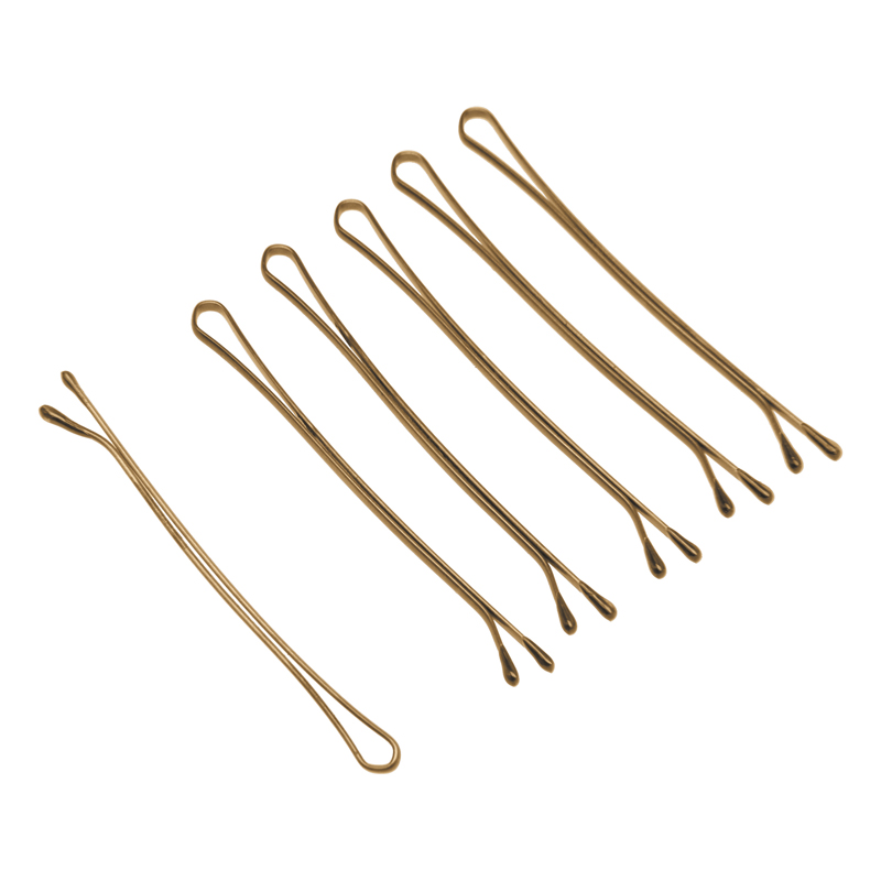 DEWAL PROFESSIONAL Невидимки коричневые, прямые 50 мм, 24 шт/уп (на блистере), фото 2