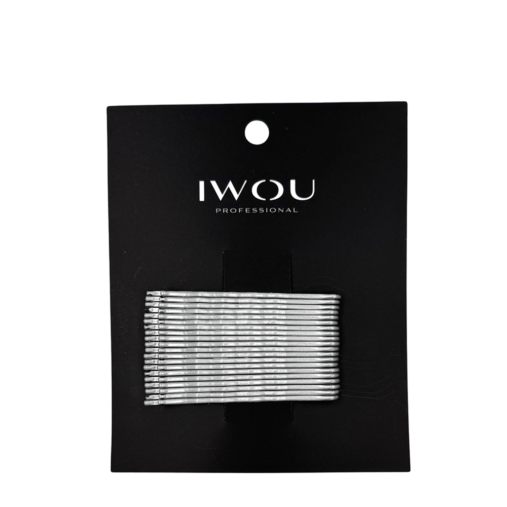 IWOU PROFESSIONAL Невидимки серебро волна 55мм 20 шт, фото 1
