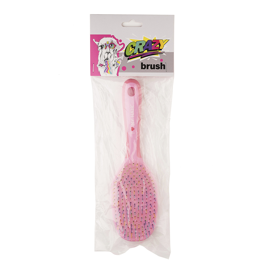 I LOVE MY HAIR Щетка для волос CRAZY BRUSH 1302, розовая L, фото 5