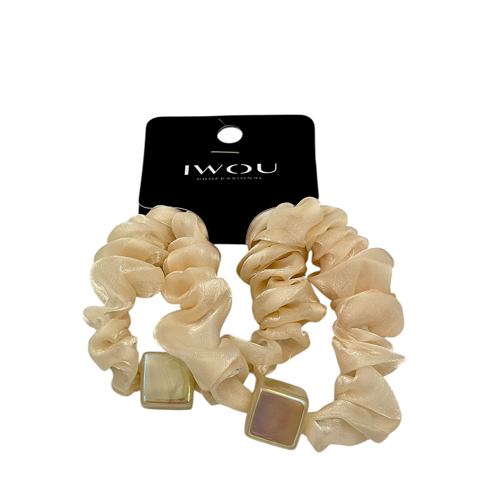 IWOU PROFESSIONAL Резинка для волос Глазурь топленое молоко 2шт, фото 1