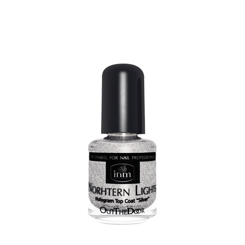 INM Сушка-закрепитель лака голографическая, серебро / Northern Lights Silver 3,5 мл, фото 1