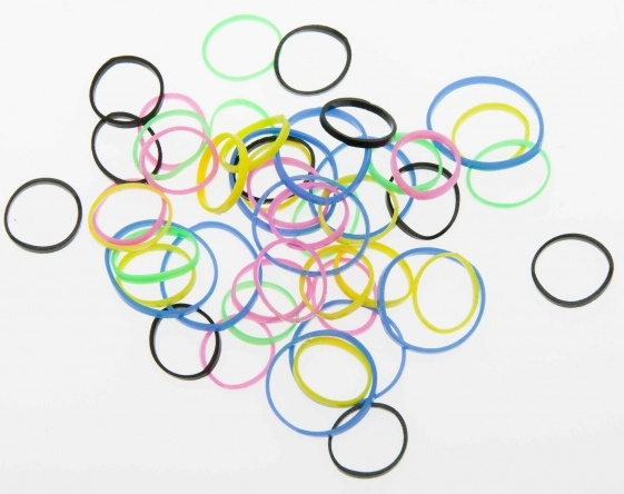 DEWAL BEAUTY Резинки для волос mix mini, силикон, цветные 50 шт, фото 1