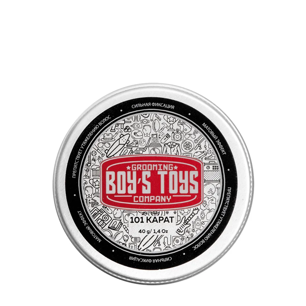 BOY'S TOYS Паста для укладки волос высокой фиксации с низким уровнем блеска 101 карат / Boy's Toys 40 мл, фото 1
