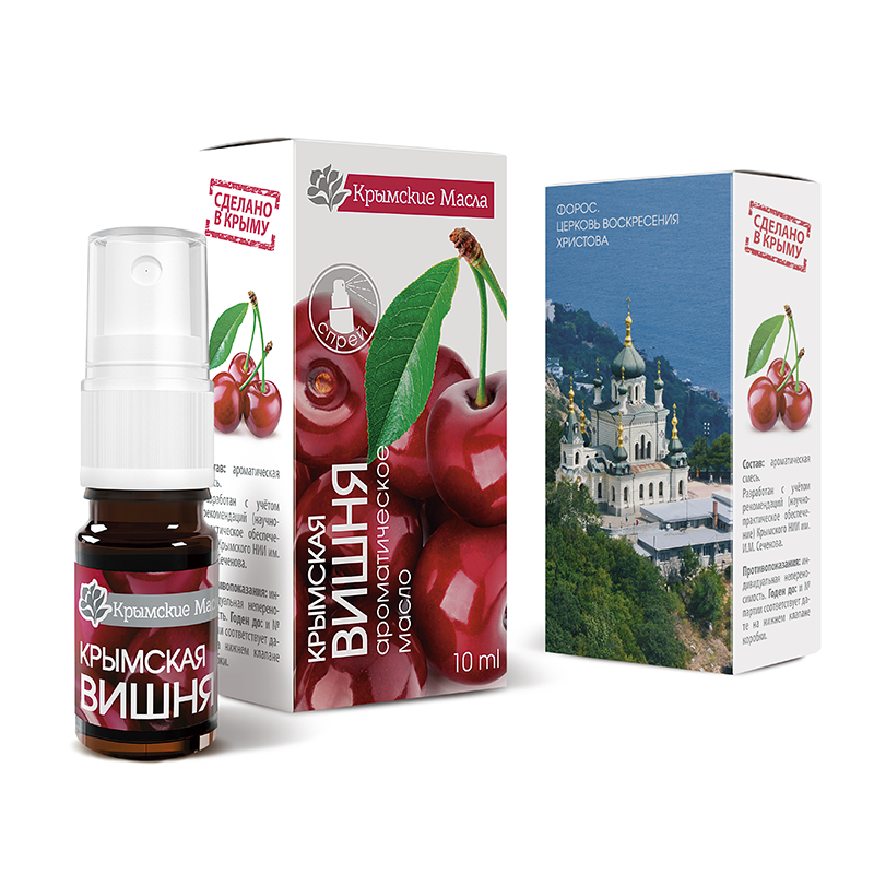 КРЫМСКИЕ МАСЛА Масло ароматическое, вишня, спрей / Крымские масла 10 мл, фото 2