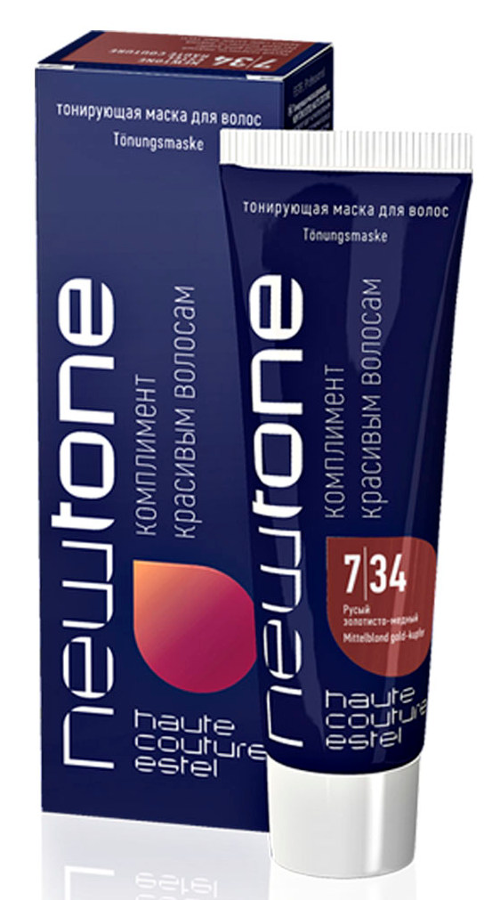ESTEL HAUTE COUTURE 7/34 маска тонирующая для волос, русый золотисто-медный / NEWTONE 60 мл, фото 1