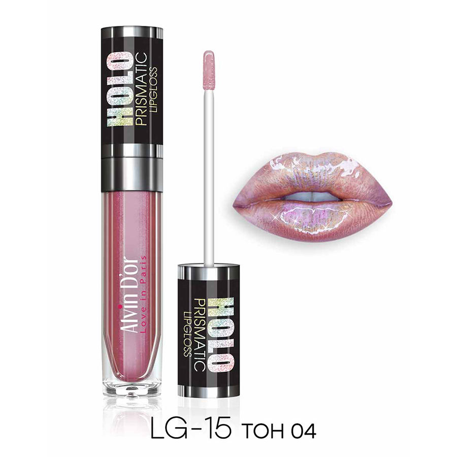 ALVIN D'OR Блеск для губ, тон 04 / Lipgloss HoloPrismatic 5,6 гр, фото 2