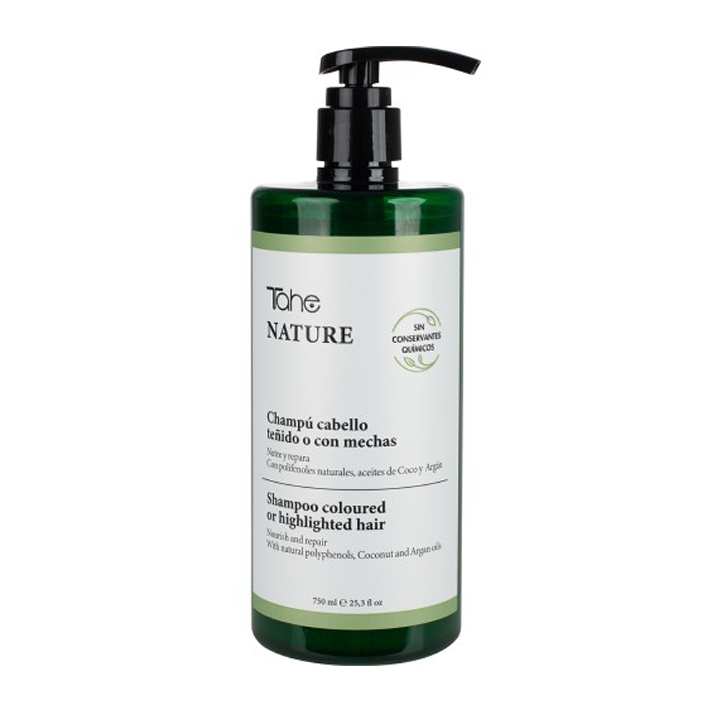 TAHE Шампунь для окрашенных или осветленных волос / SHAMPOO COLOURED OR HIGHLIGHTED HAIR NATURE 750 мл, фото 1
