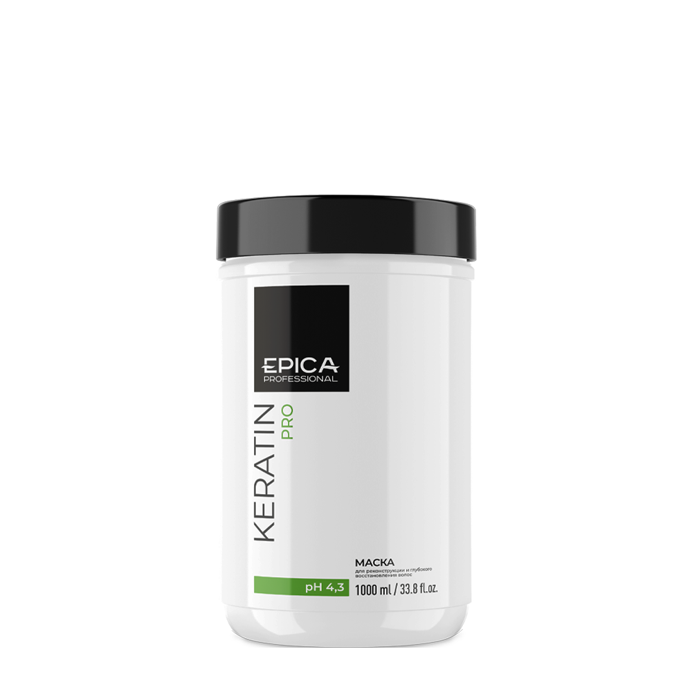 EPICA PROFESSIONAL Маска для реконструкции и глубокого восстановления волос / Keratin Pro 1000 мл, фото 2