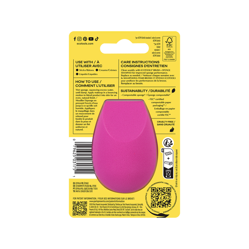 ECOTOOLS Спонж биоразлагаемый для макияжа / Bioblender Makeup Sponge, фото 3
