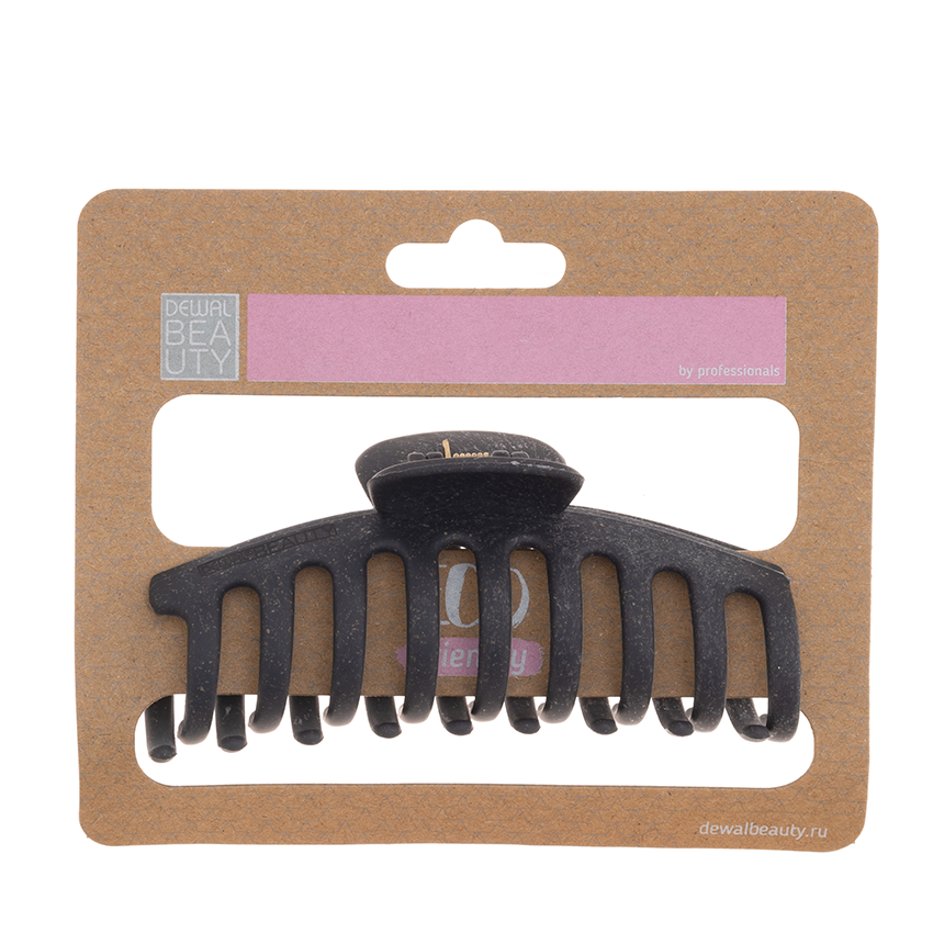 DEWAL BEAUTY Заколка-краб для волос большая, овал, черная 1 шт, фото 3