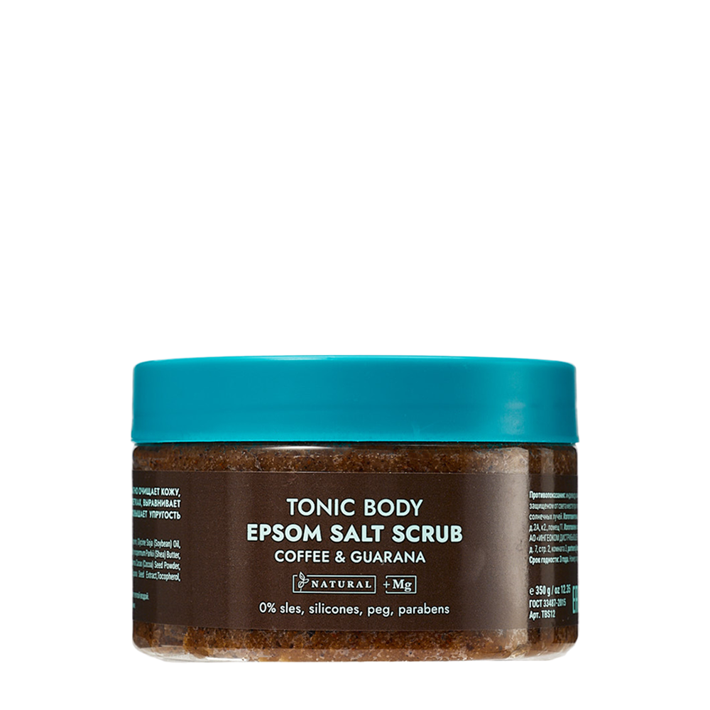305 Miami SPA Скраб солевой для тела / TONIC BODY EPSOM SALT SCRUB COFFEE & GUARANA 350 мл, фото 1