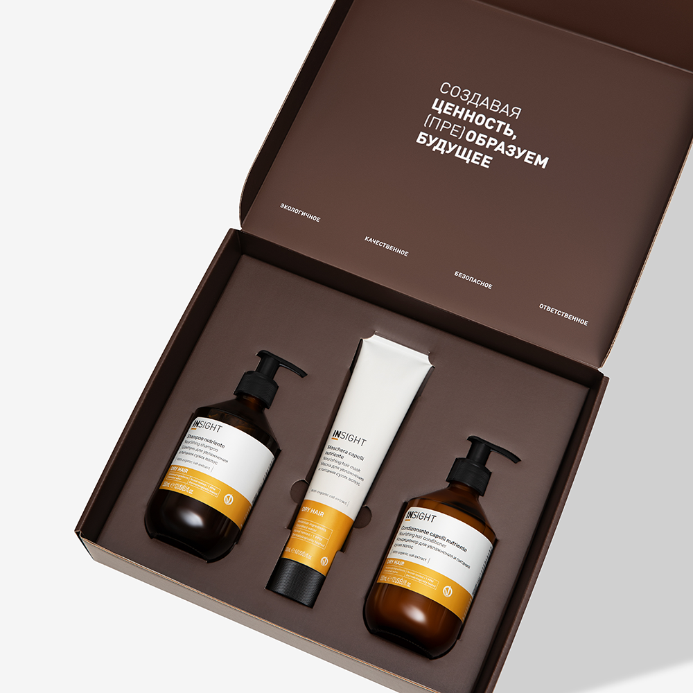 INSIGHT Набор для питания и увлажнения волос (шампунь 350 мл, маска 200 мл, кондиционер 350 мл) DRY HAIR, фото 4