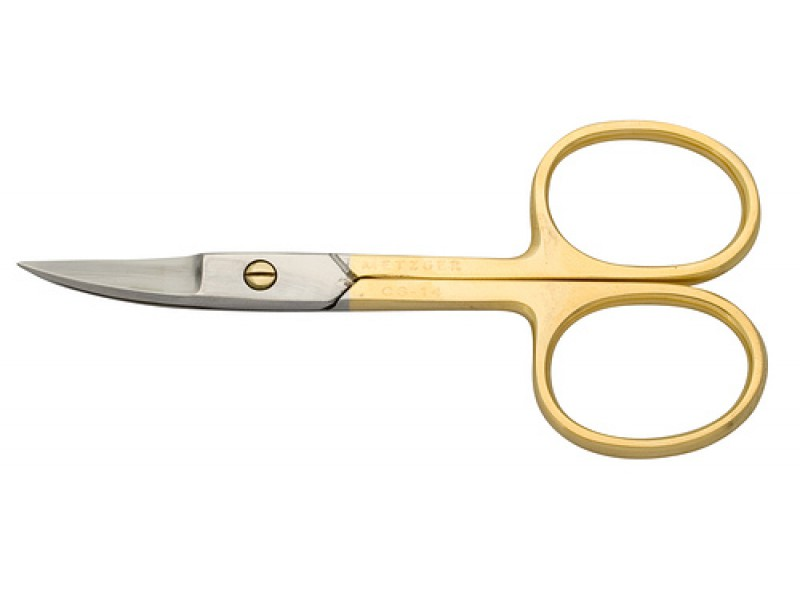 METZGER Ножницы для ногтей NS-1/4-HG (CVD), изогнутые, позолоченные, фото 1