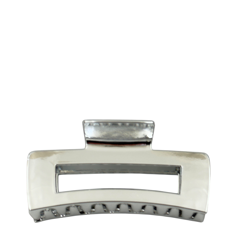 IWOU PROFESSIONAL Краб для волос Зеркальный прямоугольник серебро 10,5см, фото 1