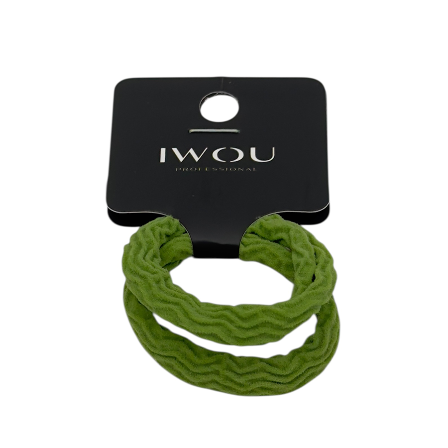 IWOU PROFESSIONAL Резинка для волос Волна зеленая 2шт, фото 2