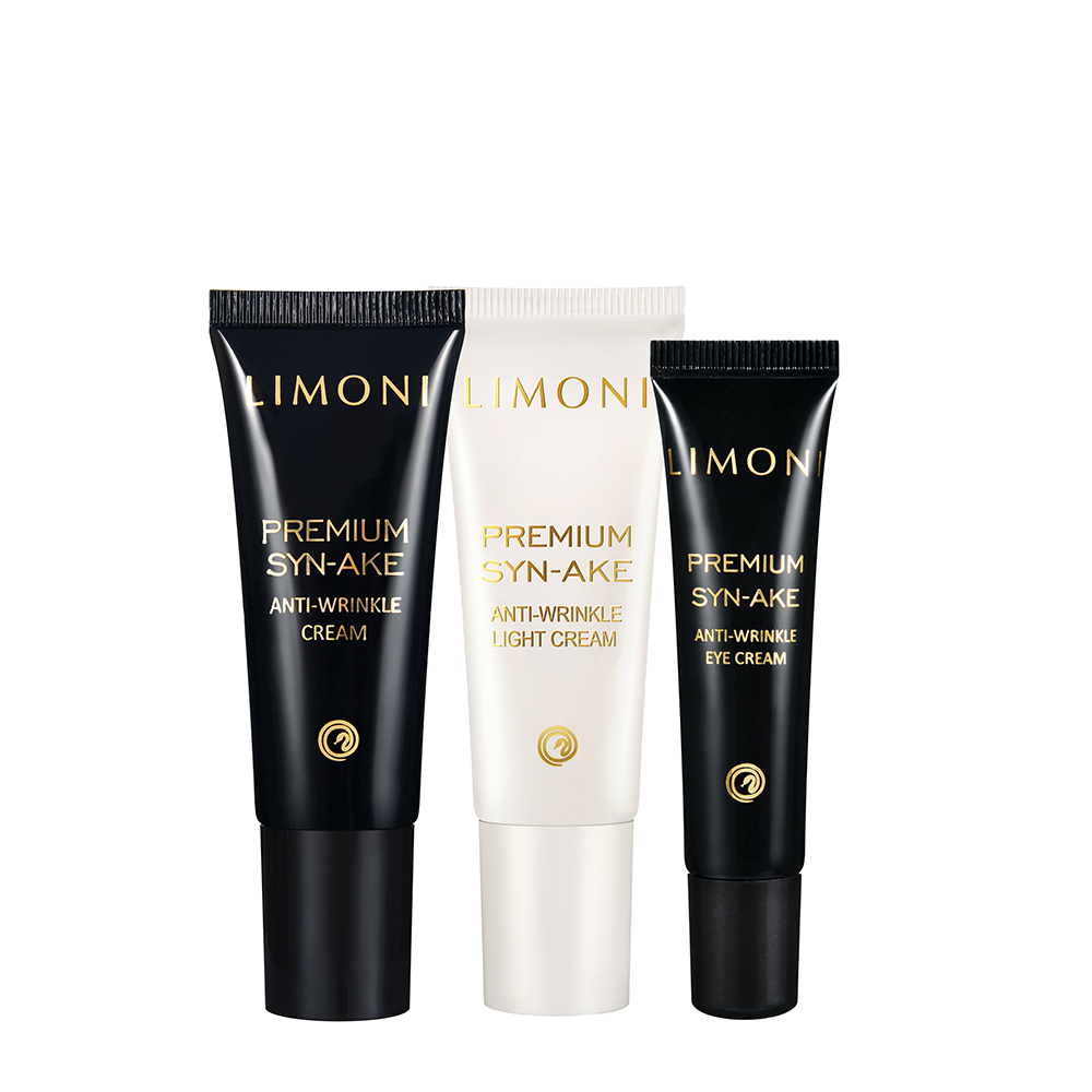 LIMONI Набор для лица (крем 25 мл, крем для век 15 мл, крем легкий 25 мл) / Premium Syn-Ake Anti-Wrinkle Care Set, фото 3