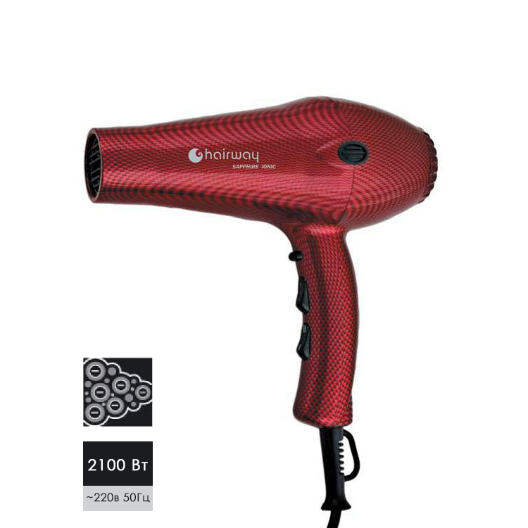 HAIRWAY Фен Sapphire Ionic красный 1900-2100 W, фото 1
