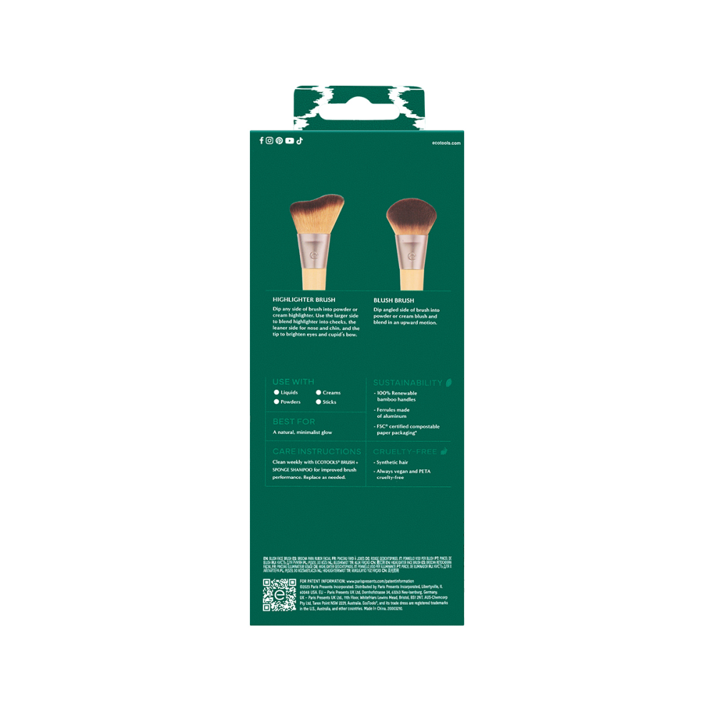 ECOTOOLS Набор кистей для макияжа / New Natural Blush + Highlight Duo, фото 4