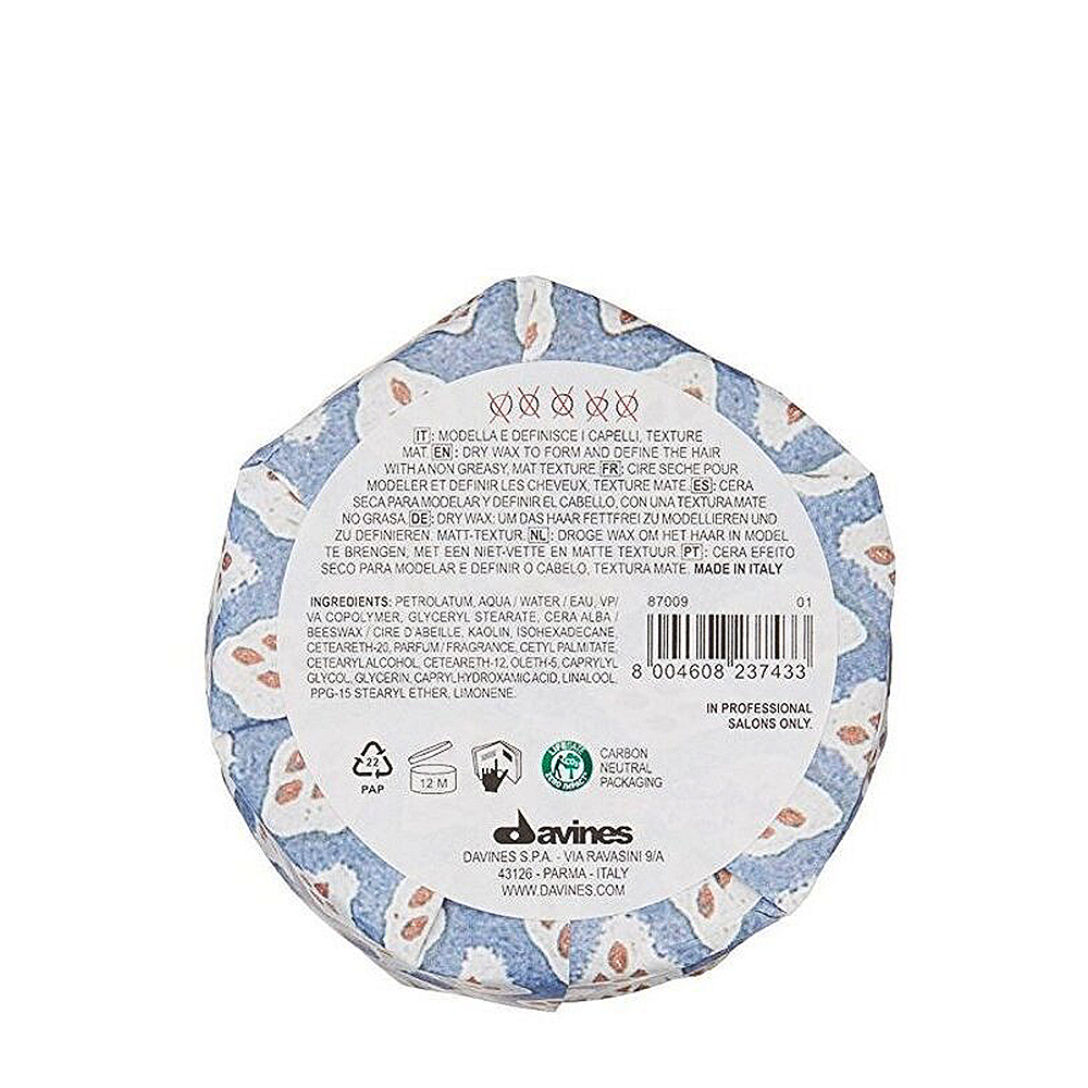 DAVINES SPA Воск сухой для текстурных матовых акцентов / Strong Dry Wax 75 мл, фото 5