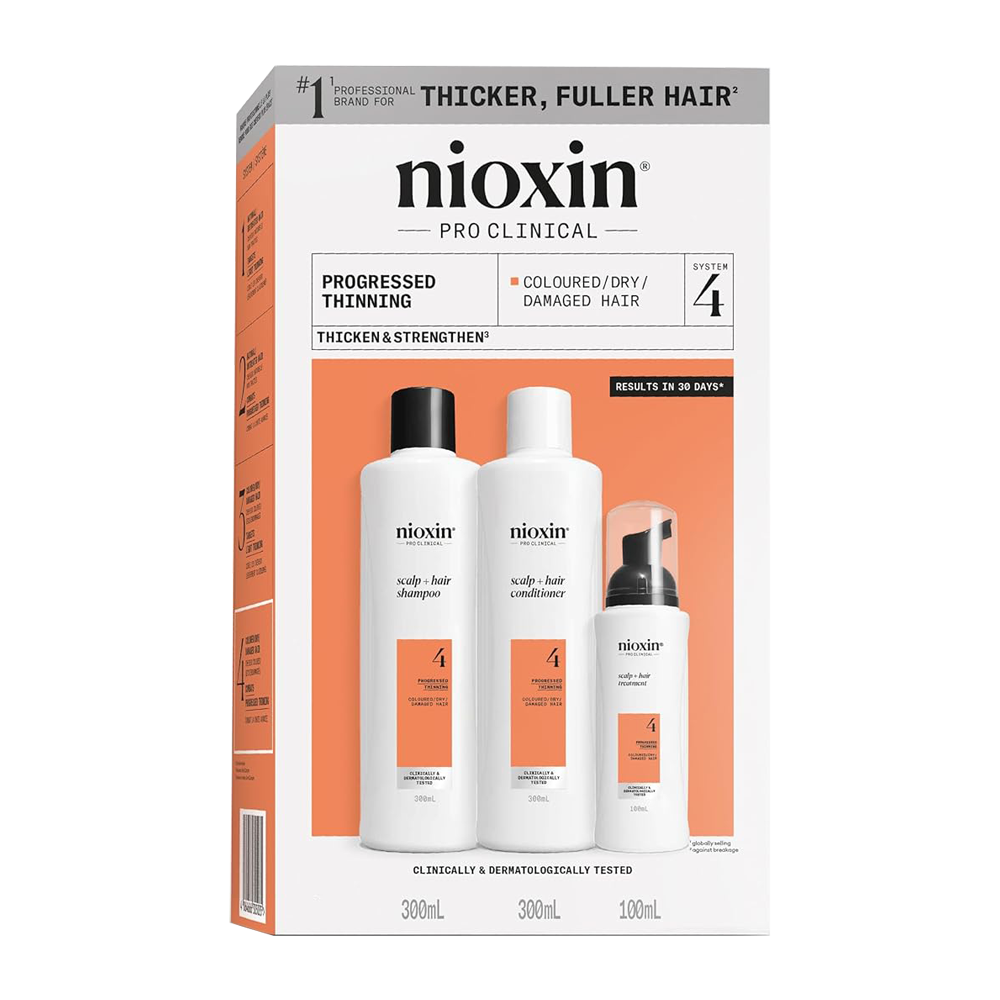 NIOXIN Набор для волос Система 4 (шампунь очищающий 300 мл, кондиционер увлажняющий 300 мл, маска питательная 100 мл), фото 1