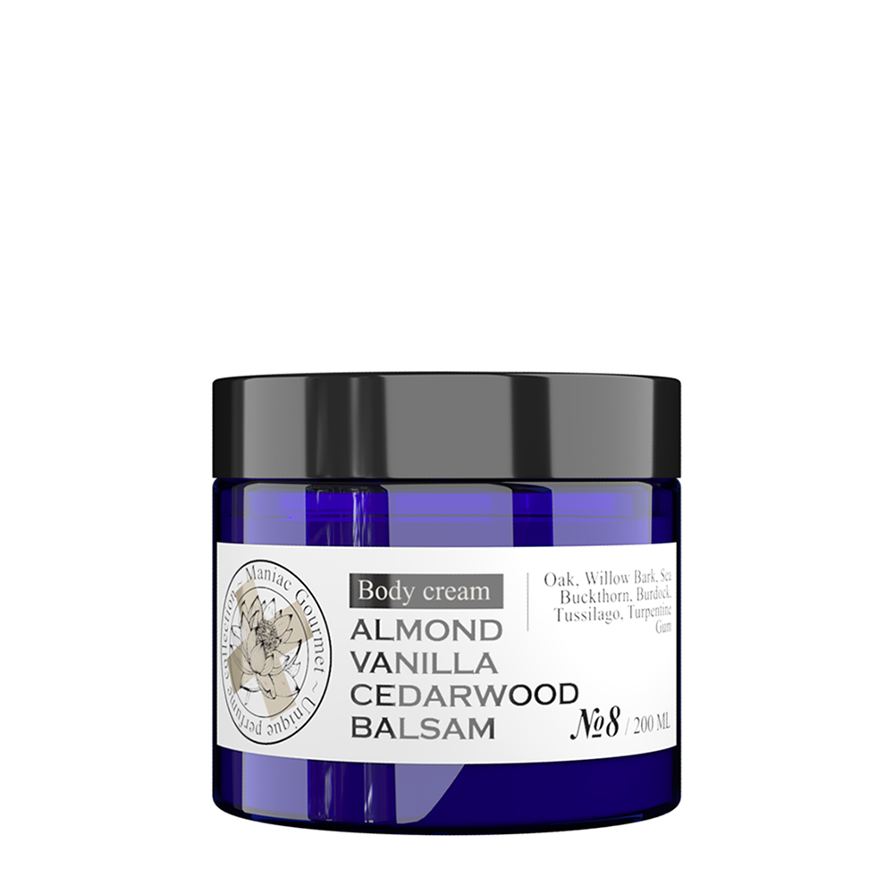 MANIAC GOURMET Крем парфюмированный для тела №8 Миндаль, Ваниль, Кедр, Бальзам 200 мл, фото 1