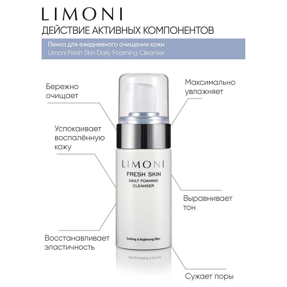 LIMONI Пенка для ежедневного очищения кожи / Daily Foaming Cleanser 100 мл, фото 4