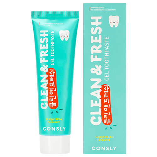 CONSLY Паста зубная гелевая с экстрактами гинкго билоба и морских водорослей / Clean&Fresh Consly 105 гр, фото 7