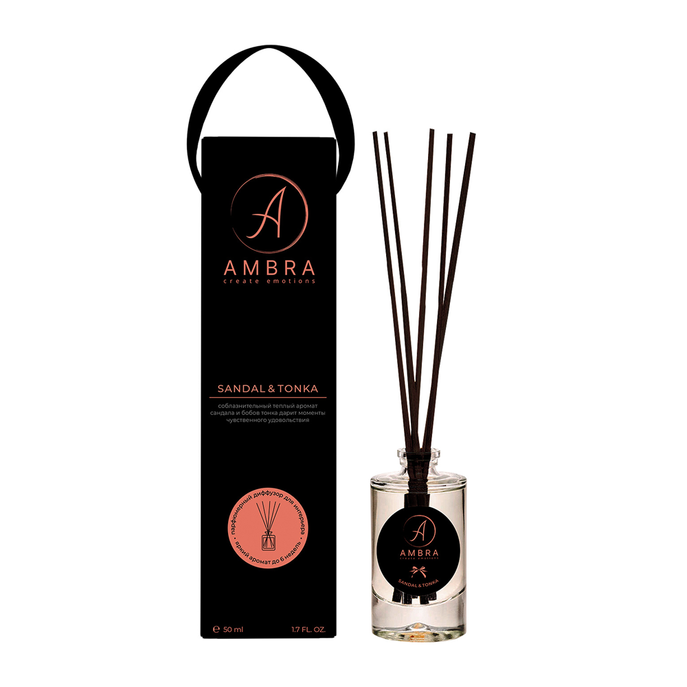 AMBRA Аромадиффузор, сандал и тонка / Sandal & Tonka Ambra 50 мл, фото 1