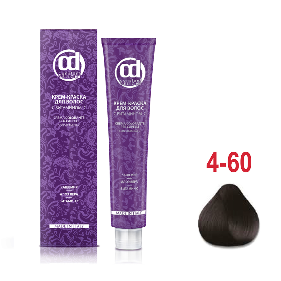 CONSTANT DELIGHT 4/60 краска с витамином С для волос, средне-коричневый шоколадно-натуральный 100 мл, фото 2