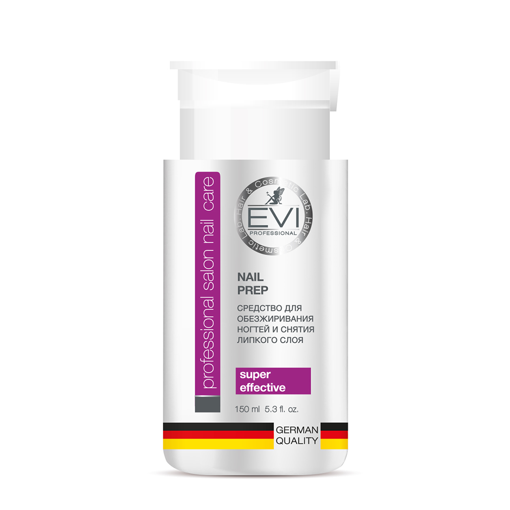 EVI PROFESSIONAL Средство для обезжиривания ногтей и снятия липкого слоя с помпой-дозатором 150 мл, фото 1