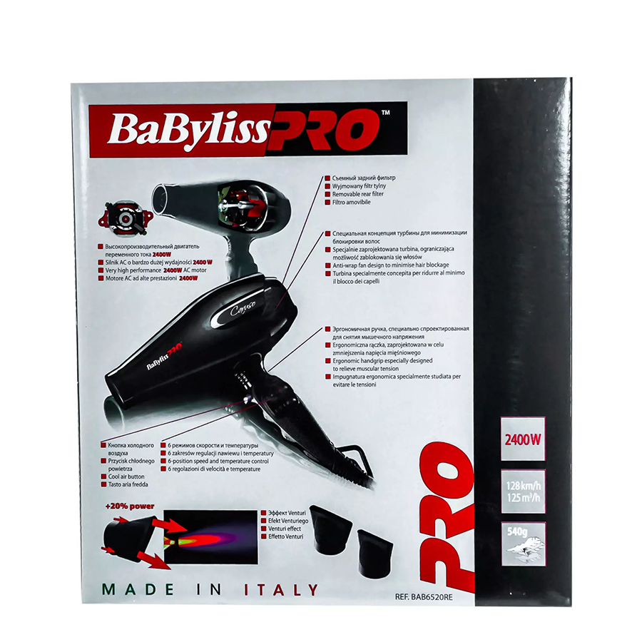 BABYLISS PRO Фен Bab Caruso 2400W BAB6520RE, фото 7