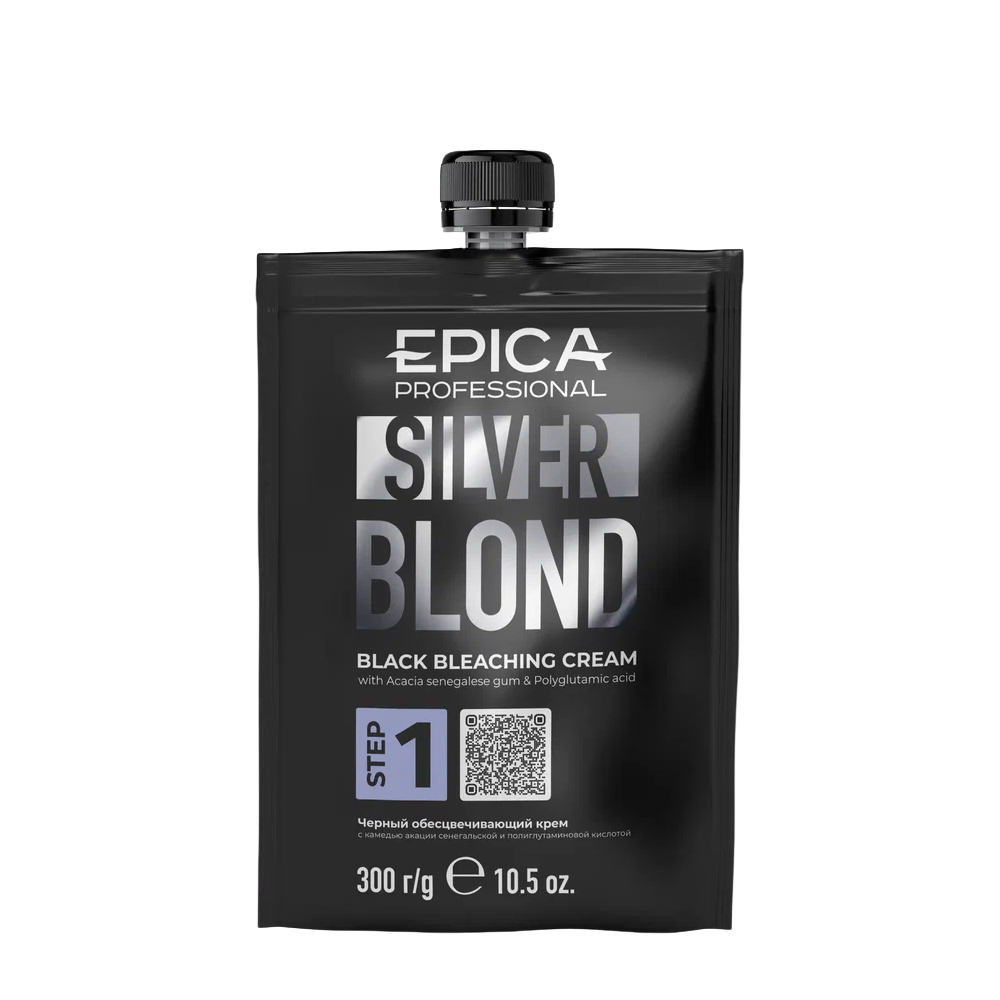 EPICA PROFESSIONAL Крем черный обесцвечивающий с камедью акации сенегальской и полиглутаминовой кислотой / SILVER BLOND 300 мл, фото 1