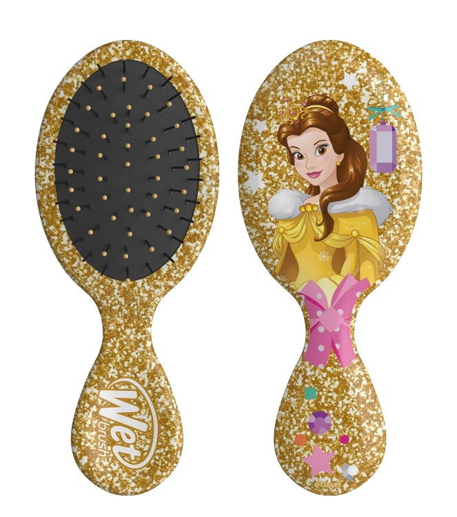 WET BRUSH Щетка для спутанных волос мини, Дисней Бэлль / MINI DETANGLER DISNEY GLITTER BALL BELLE, фото 3