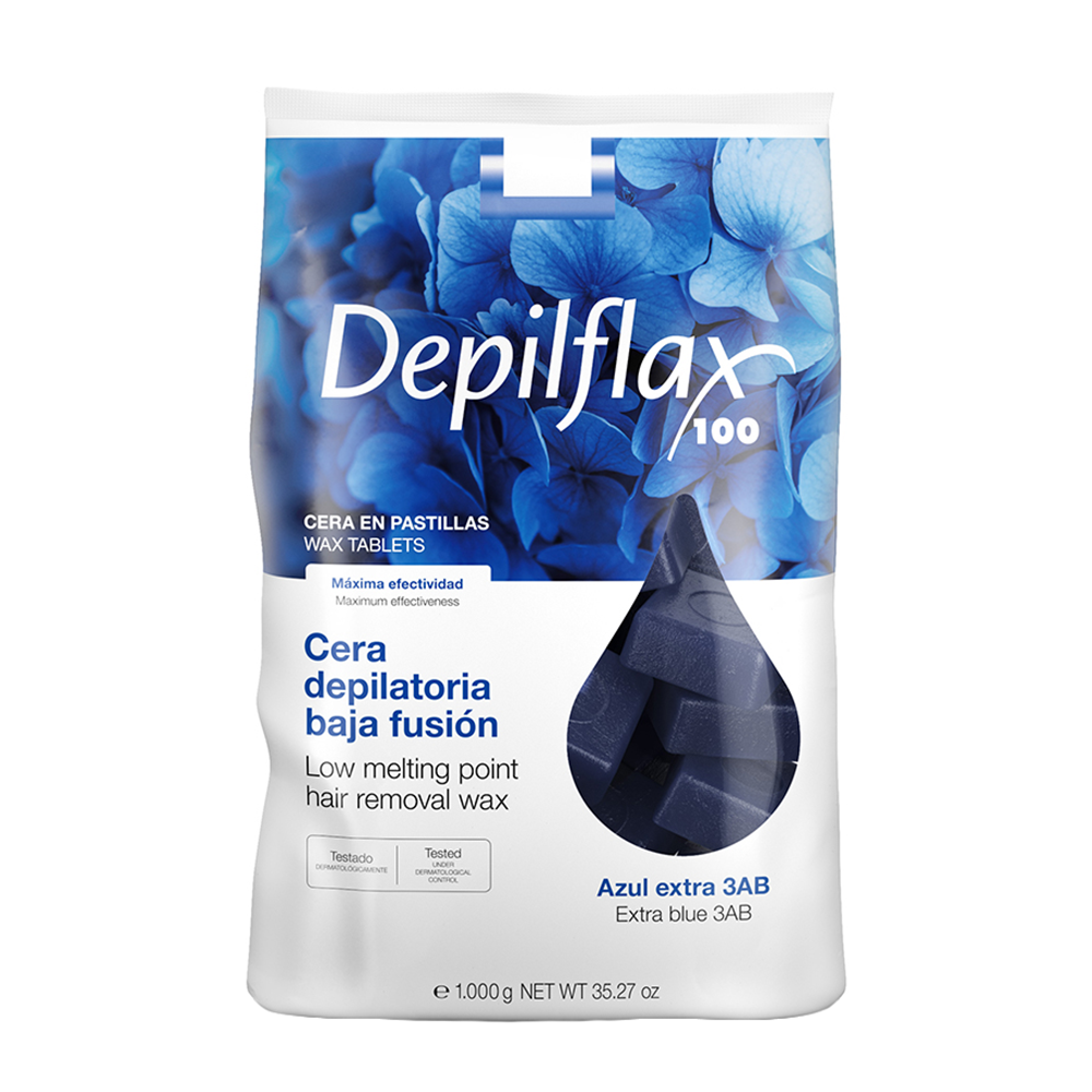 DEPILFLAX 100 Воск горячий в брикетах, азуленовый 1000 г, фото 1