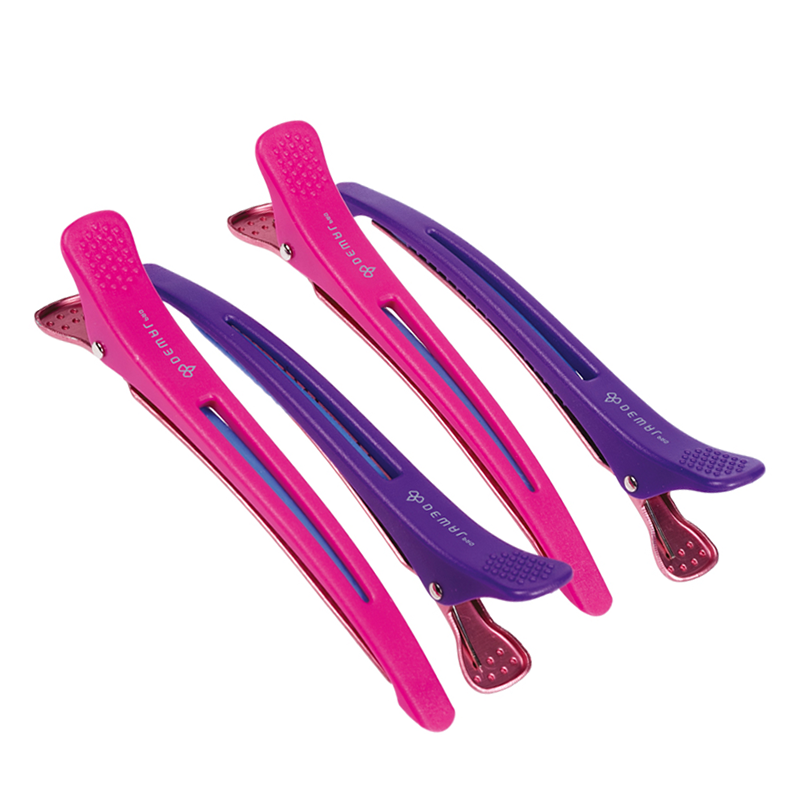 DEWAL PROFESSIONAL Зажим для волос, пластик/металл, с силиконовой вставкой 11,5 см 4 шт/уп, фото 1