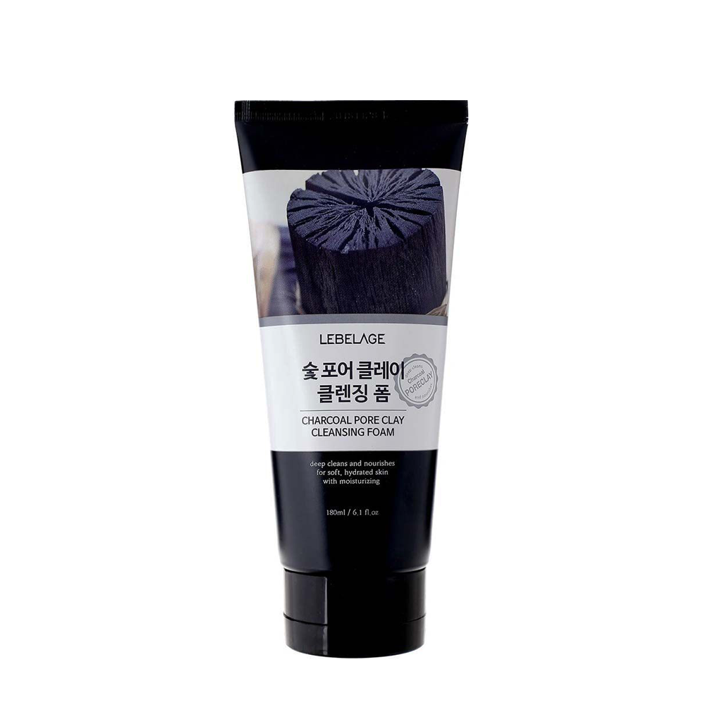 LEBELAGE Пенка для умывания сужающая поры с древесным углем / Lebelage Charcoal Pore Clay Cleansing Foam 180 мл, фото 1